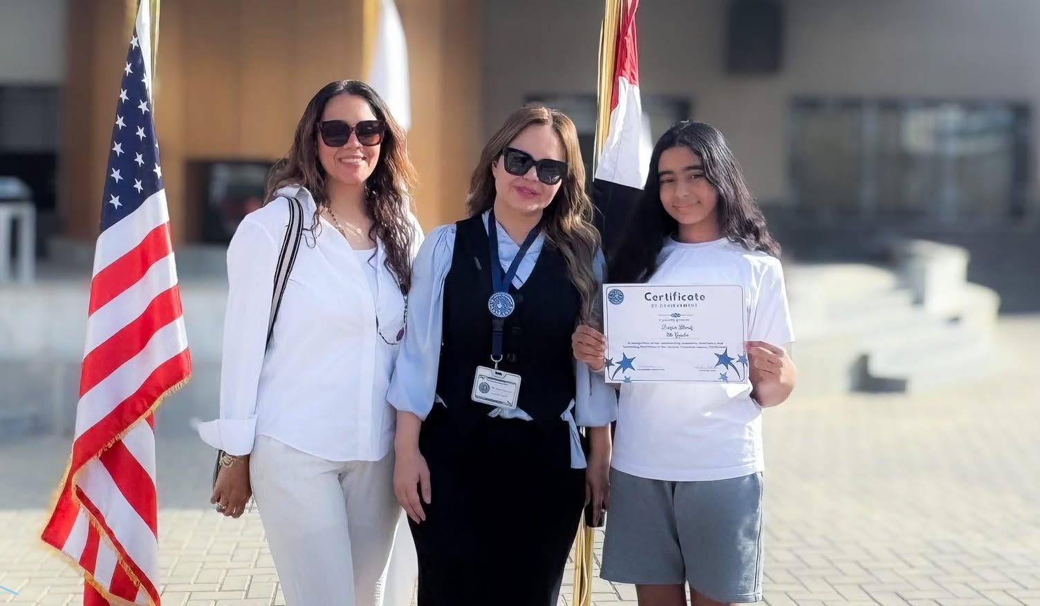 Student receiving a certificate of achievement